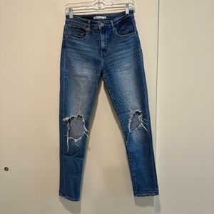 Levi’s 721 High Rise Skinny Ripped Jeans